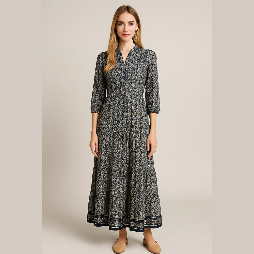 Max Studio Blue floral Maxi dress Medium